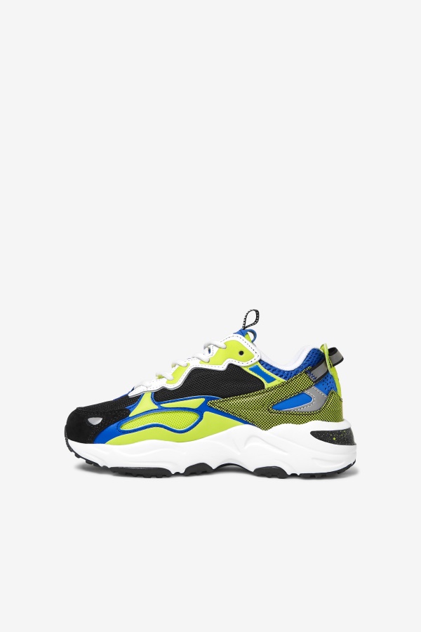 Fila Big Kids\' Ray Tracer Apex אגרוף לבן/שחור/ליים