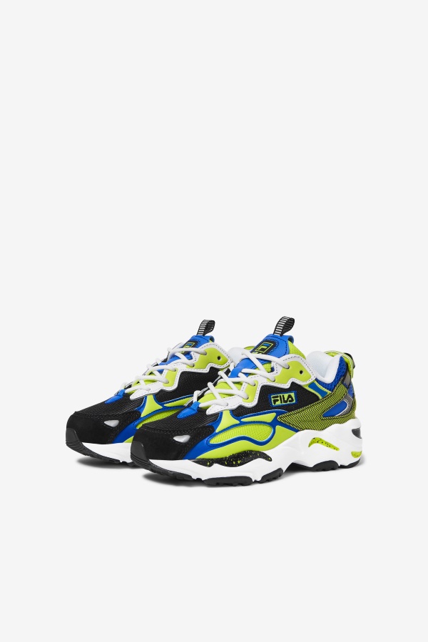 Fila Big Kids\' Ray Tracer Apex אגרוף לבן/שחור/ליים