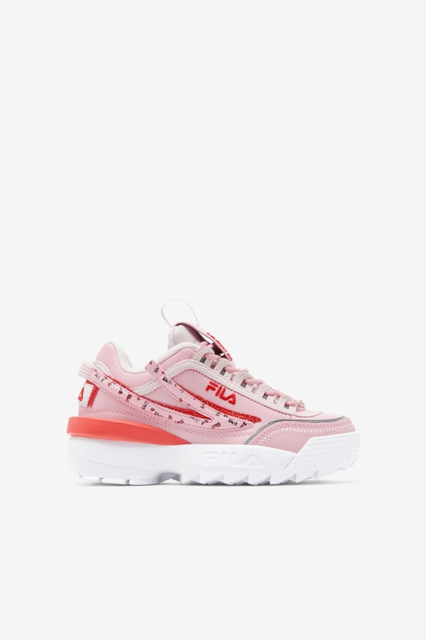 סומק ורוד/קורל/לבן Fila Little Children's Disruptor 2 Exp
