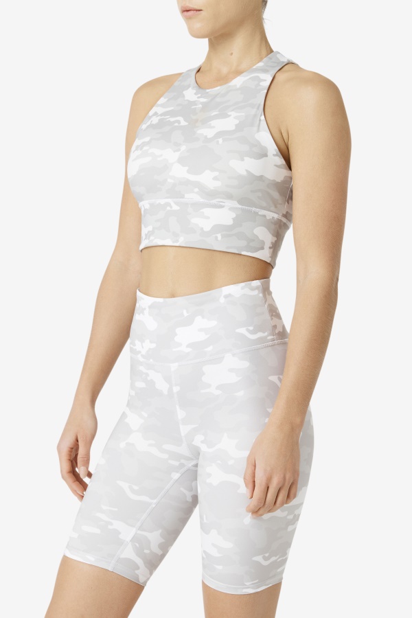 Fila Uplift חזיית ספורט לבנה עם צוואר גבוה