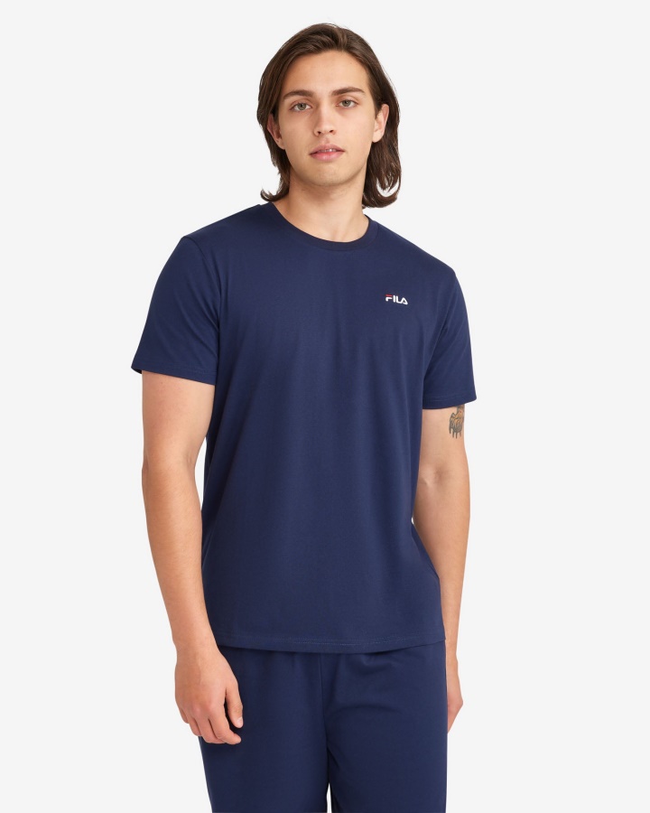 טי בייסיק לגברים Fila New Navy