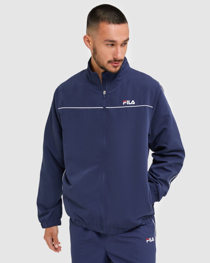 ג'קט מיקרופייבר לגברים מסוג Fila קלאסי חדש נייבי