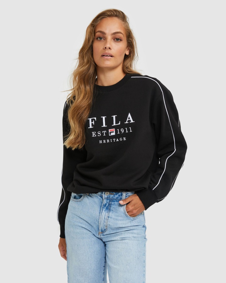 Fila Unisex Heritage Crew שחור