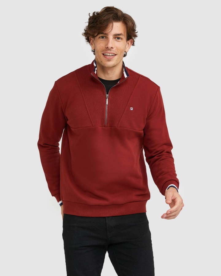 תג גברים Qtr Zip Fila Brick