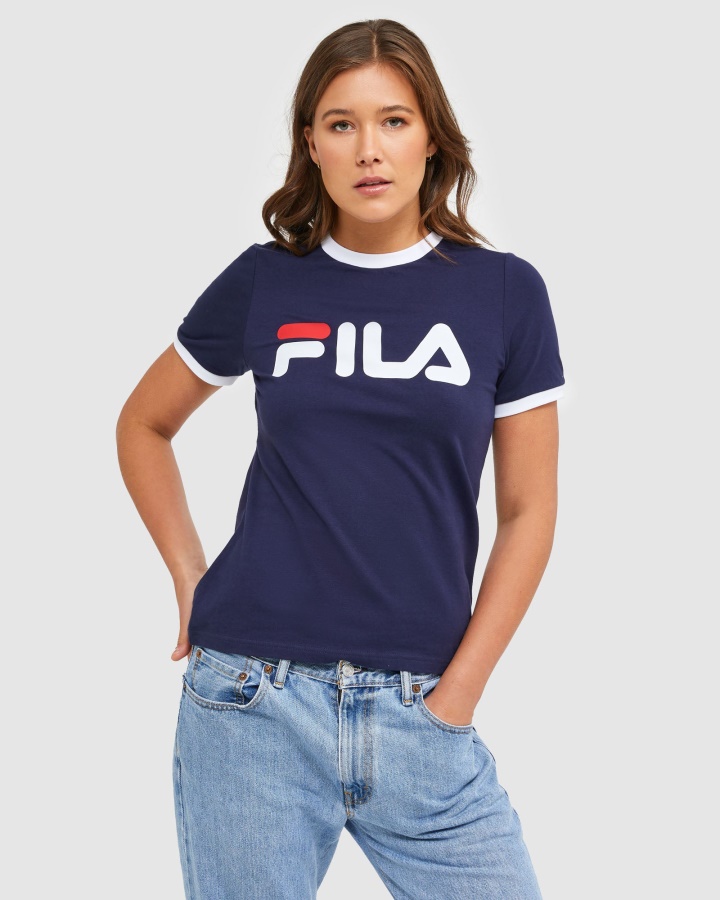 טי רינגר לנשים קלאסית של Fila New Navy