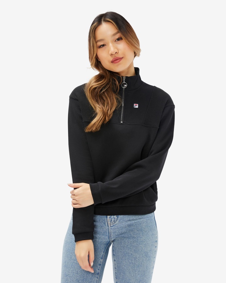 תג נשים Qtr Zip Fila שחור