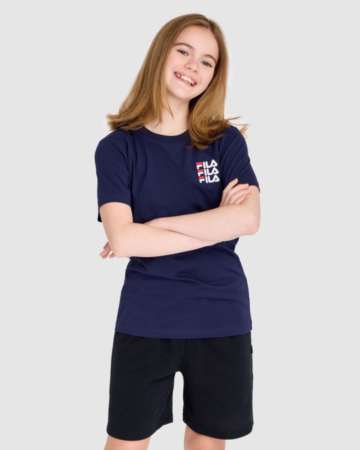 טי ריפלי לילדים של Fila New Navy